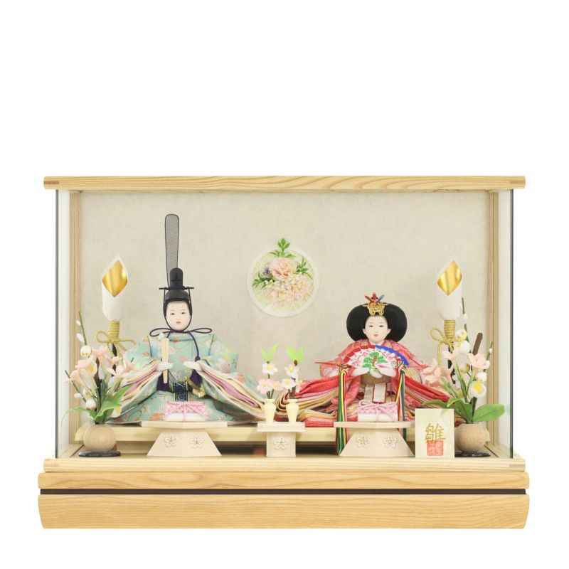 雛人形ケース入り 親王飾り「春桜」