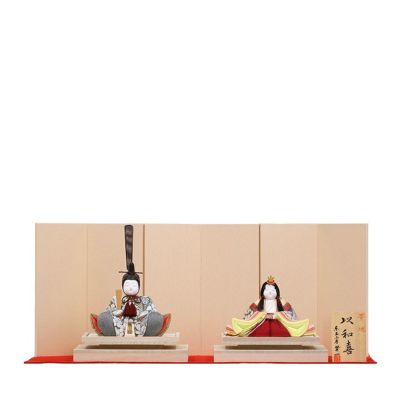 雛人形木目込人形 賢一 親王飾り「以和喜 帯地NT」