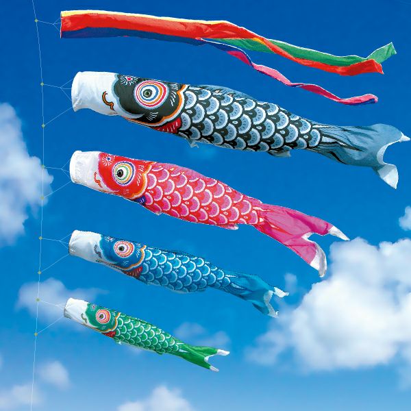 新品未使用　鯉のぼり　4m   友禅鯉 鯉のぼり 庭 園用 4m7点セット 友禅鯉 こいのぼり ポール別売り 徳永