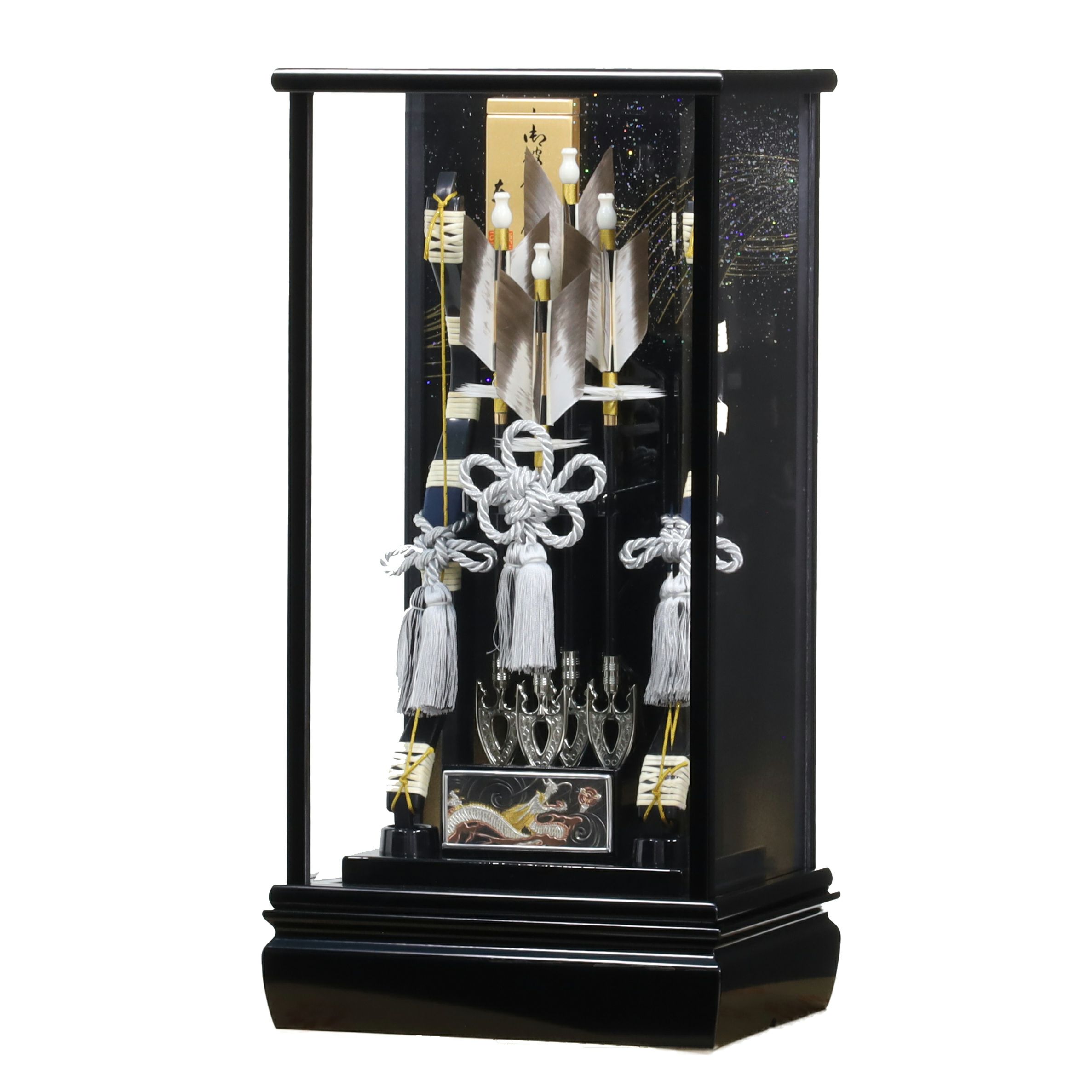 正月飾り 破魔弓「13号銀龍」 | ケース入り | 人形の東玉