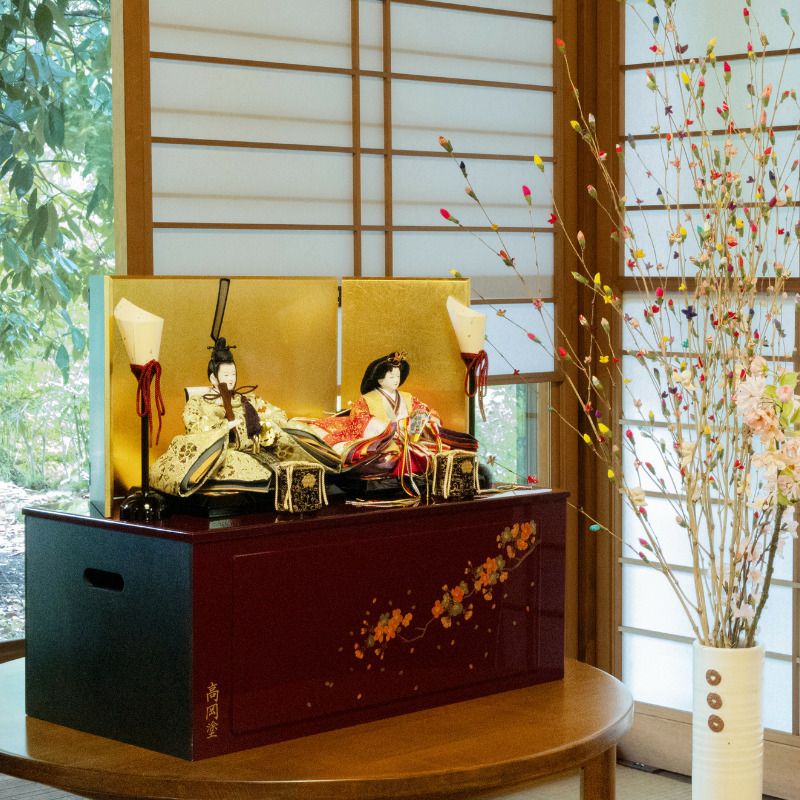 雛人形龍村裂 収納飾り あおば